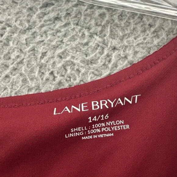 Lane Bryant Peplum Lace Top Red Retro Holiday Whimsigoth Feminine Women's 14/16 - Picture 4 of 9